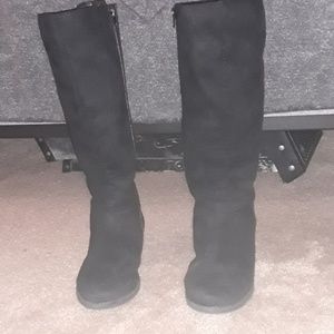 Laced back knee boots